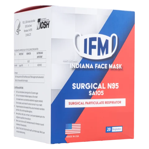 Indiana Face Mask (IFM), Surgical N95 Respirator (Model: SA105) [20 ct]